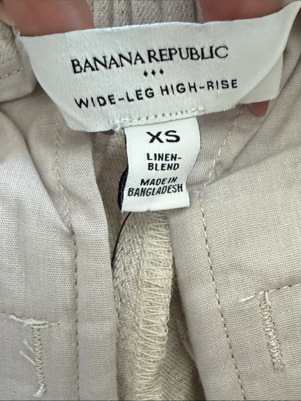Banana Republic Wide-Leg Linen-Blend Pants in Light Beige Size X-small